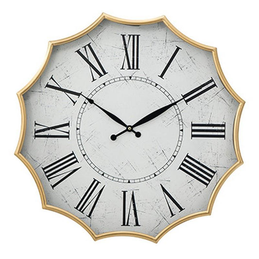 Artekko Clock Ρολόι Τοίχου Μέταλλο Γυαλί Χρυσό (60x60x6)cm ARTEKKO