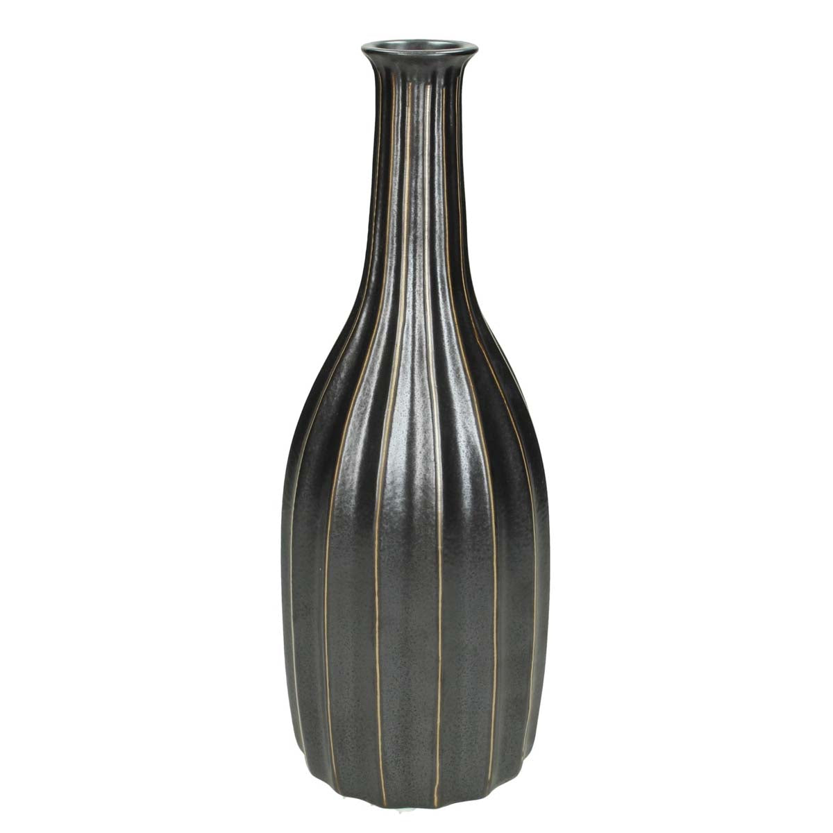 JΚ Home Décor - Βάζο Stone Mαύρο 11.5x11.5x30cm Karouzel ilion