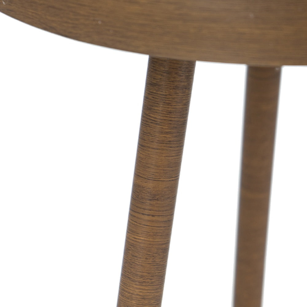 Artekko Zenn Καφέ Μεταλλικό Βοηθητικό Τραπέζι με Γυάλινη Επιφάνεια σε Εφέ Μαρμάρου (45.5x45.5x55.5)cm