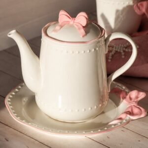 Τσαγιέρα Grace Ροζ με Κορδέλα 950ml Isabelle Rose